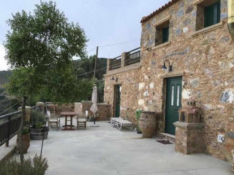 Amigdalokefali Kreta, Amigdalokefali: Traditionelle Steinvilla mit erhöhtem Meerblick zu verkaufen Haus kaufen